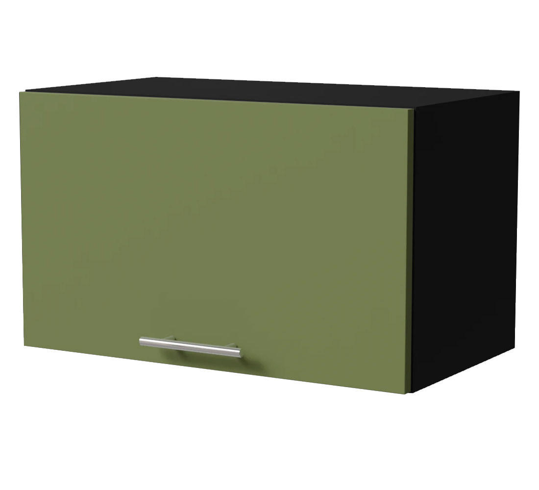 KLAPPHÄNGESCHRANK Brerra W4B/60 Schwarz / RAL 6025 farngrün Matt 60 / 32,5 / 36cm mit Gasdruckdämpfer - Schwarz/Grün, Holz/Holzwerkstoff (60/36/32.5cm) - Feldmann-Wohnen