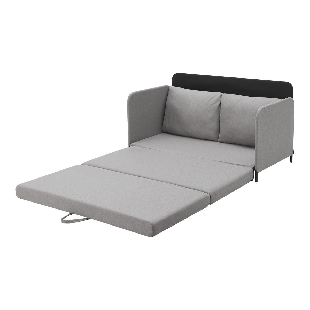 SCHLAFSOFA Soini - Hellgrau, Textil/Metall (125/78/67cm) - [en.casa]