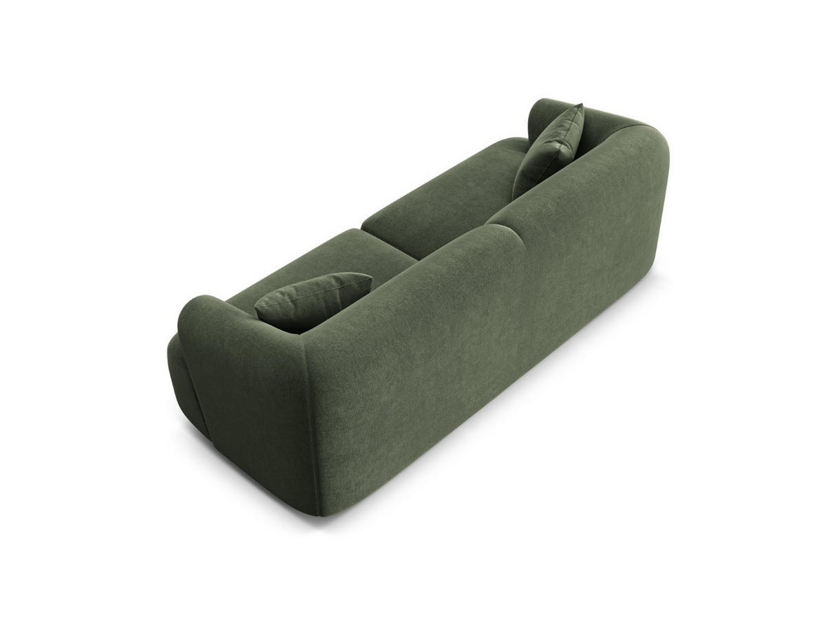 MODULARES-SOFA Campi aus Samt grün 3 Sitzplätze - Grün, Textil (90/70/220cm) - Cosmopolitan Design