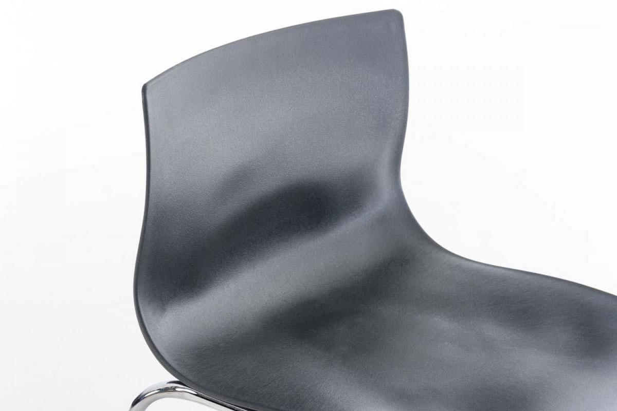 BARHOCKER 2er Set Kunststoff grau - Chromfarben/Grau, Kunststoff/Metall (43/100/48cm) - CLP