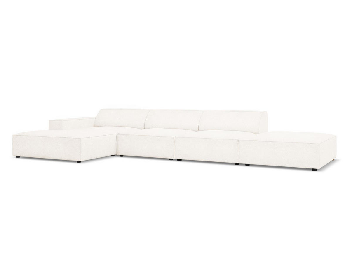 ECKSOFA links Jodie aus Boucle beige 5 Sitzplätze - Beige, Textil (166/341cm) - Micadoni