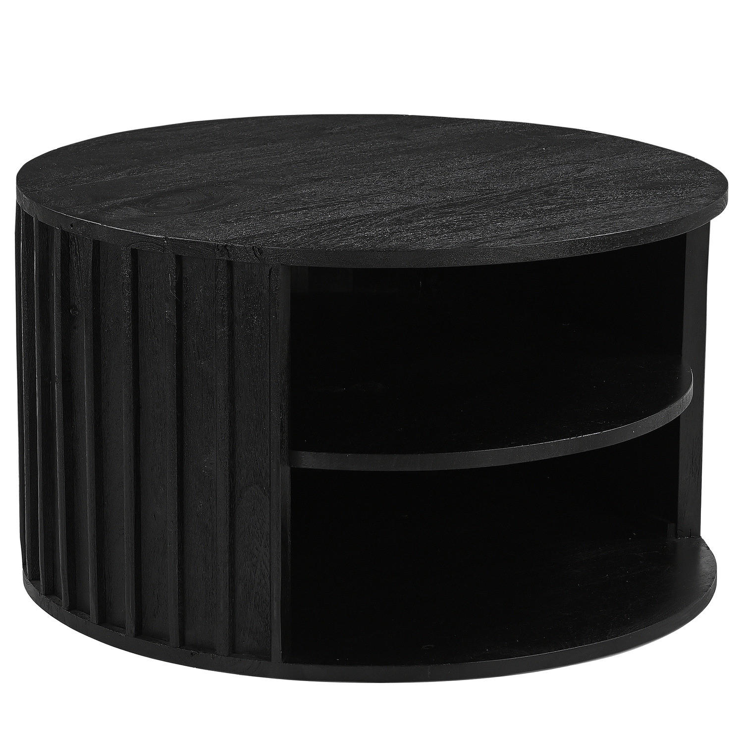 COUCHTISCH - Akazie massiv - Schwarz/Akaziefarben, Holz (70/70/40cm) - home24