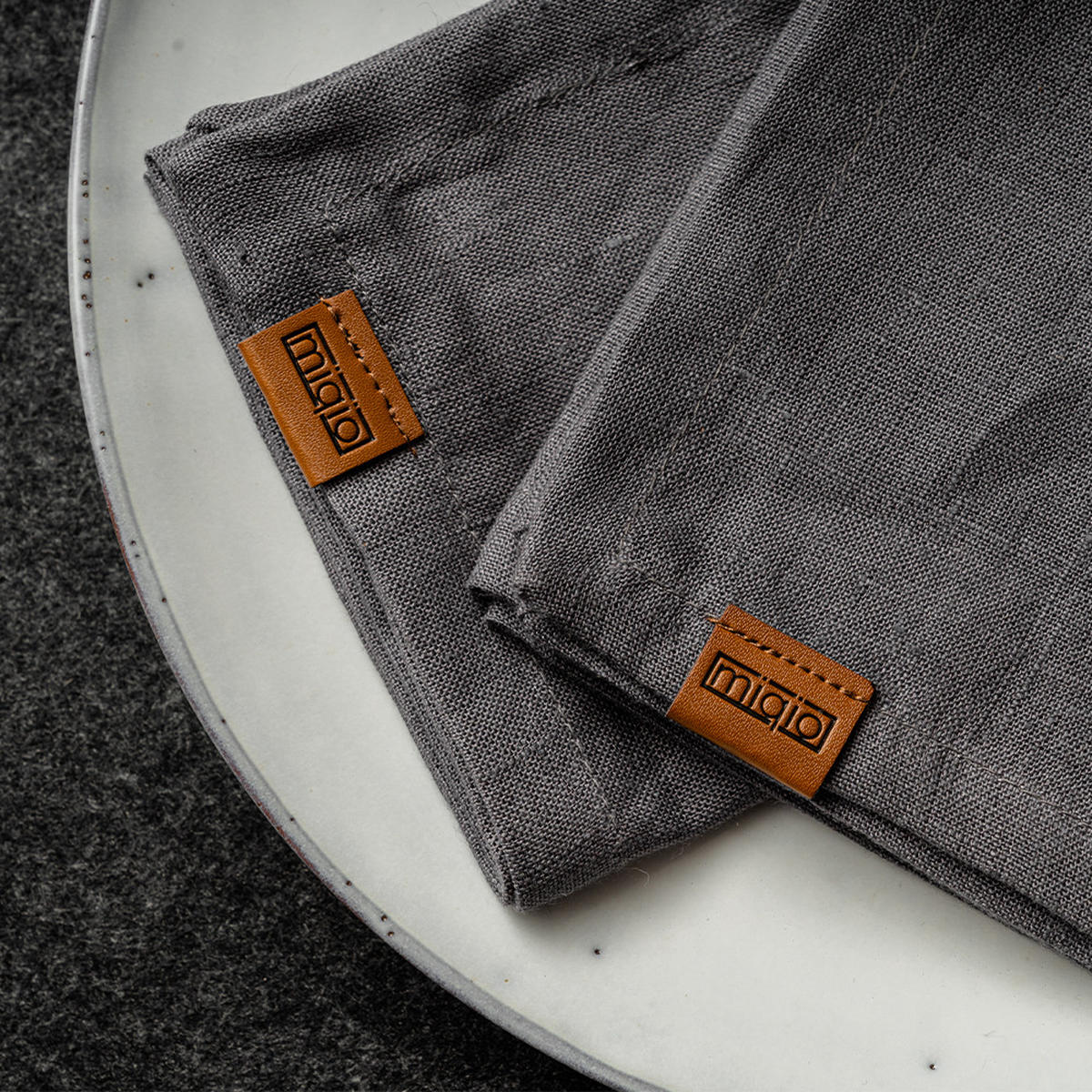 STOFFSERVIETTEN aus Leinen 6er-Set - Anthrazit, Textil (45/23cm) - Miqio Design