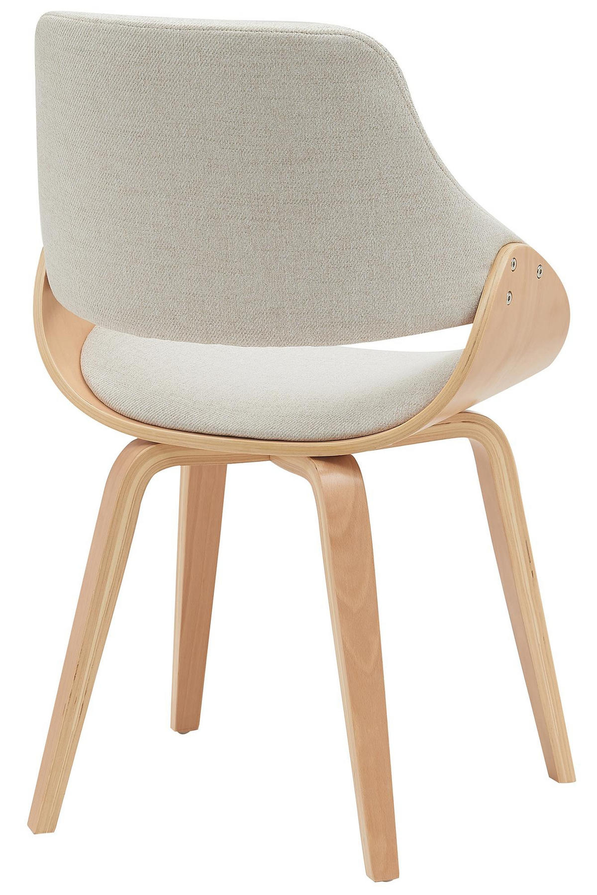 ESSZIMMERSTUHL Stoff Natura/Creme - Eukalyptusholzfarben/Walnussfarben, Holz/Textil (52/86/54cm) - CLP