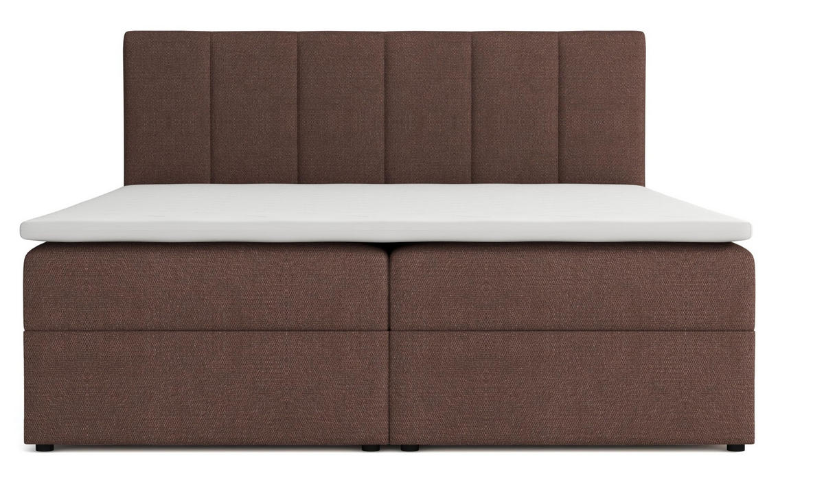 BOXBETT LISA mit Bettkästen H2/H3 Matratze 180 x 200 cm - Braun, Holzwerkstoff (180/200cm) - VENASI MÖBEL