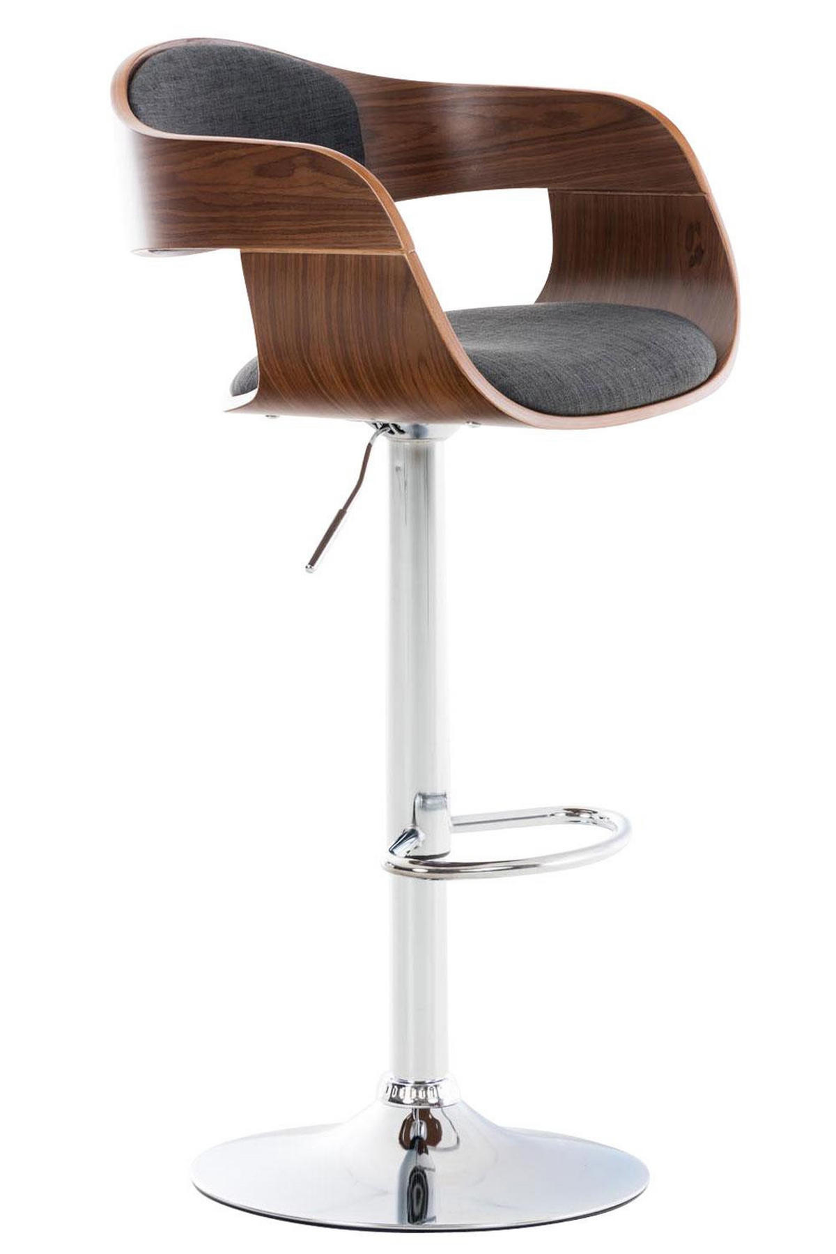 BARHOCKER Stoff walnuss/dunkelgrau - Dunkelgrau/Walnussfarben, Textil/Metall (50/88/48cm) - CLP