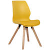 STUHL Kunststoff gelb - Eukalyptusholzfarben/Gelb, Holz/Kunststoff (49/87.5/58cm) - CLP
