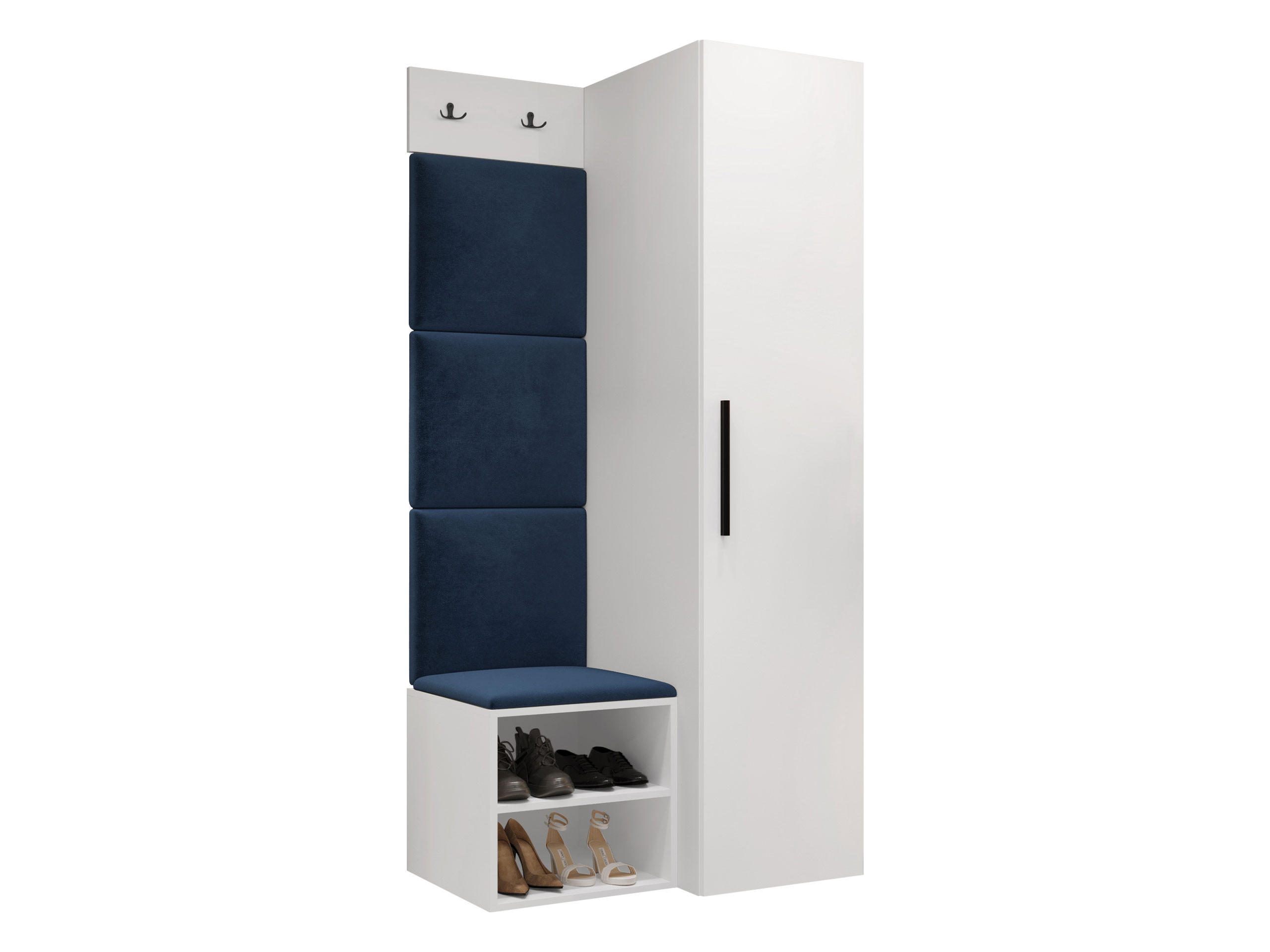 Mirjan24 Garderoben-Set Blau, Weiß 40x191x50 cm