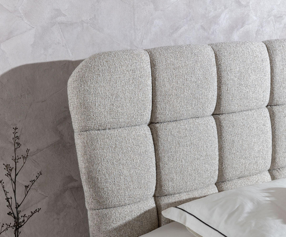 BOXBETT Grazia In Corbett - Dunkelgrau, Holzwerkstoff/Textil (140/200cm) - Fun Möbel