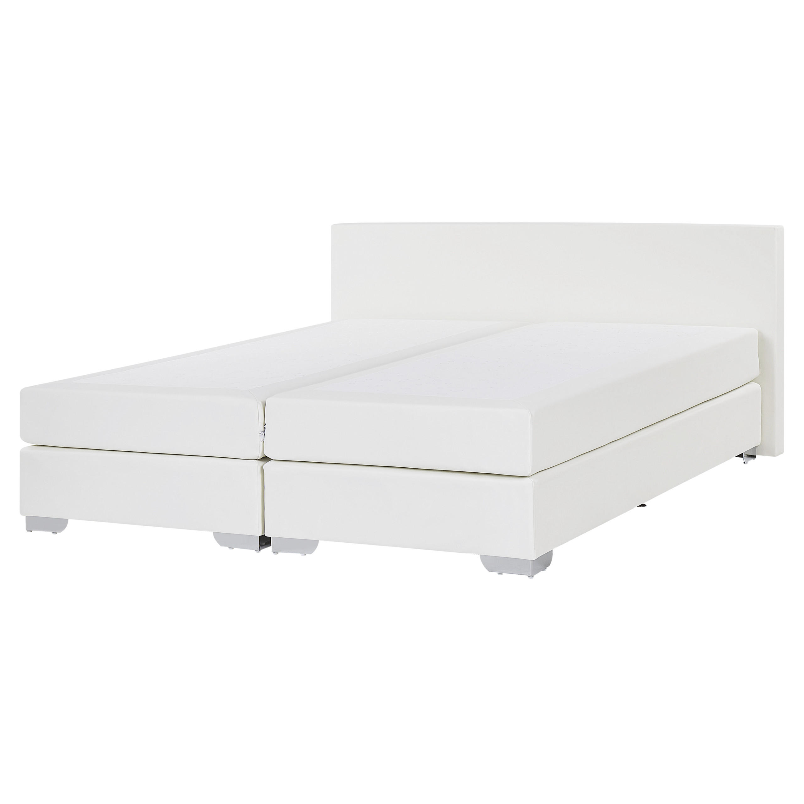 BOXSPRINGBETT 160/200cm Weiß President - Weiß, Kunststoff/Textil (160/200cm) - Beliani