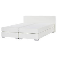 BOXBETT 160/200 cm Weiß President - Weiß, Kunststoff/Textil (160/200cm) - Beliani