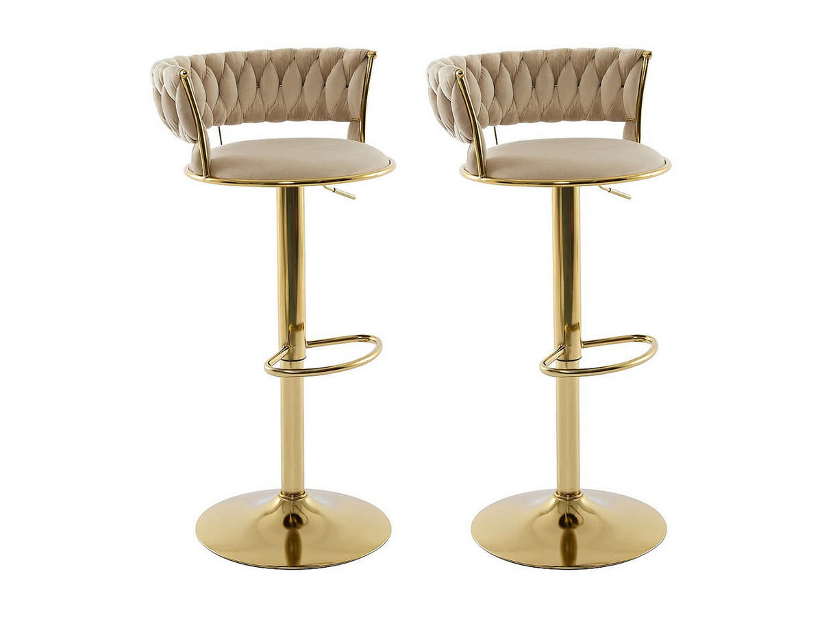 BARHOCKER - 51.5cm x 50cm - Polyester - beige - LOMYA - Beige, Textil (51.5/99/50cm) - Vente-Unique