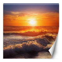 FOTOTAPETE, Meereswelle Sonnenuntergang - Orange, Papier (300/1cm) - Feeby