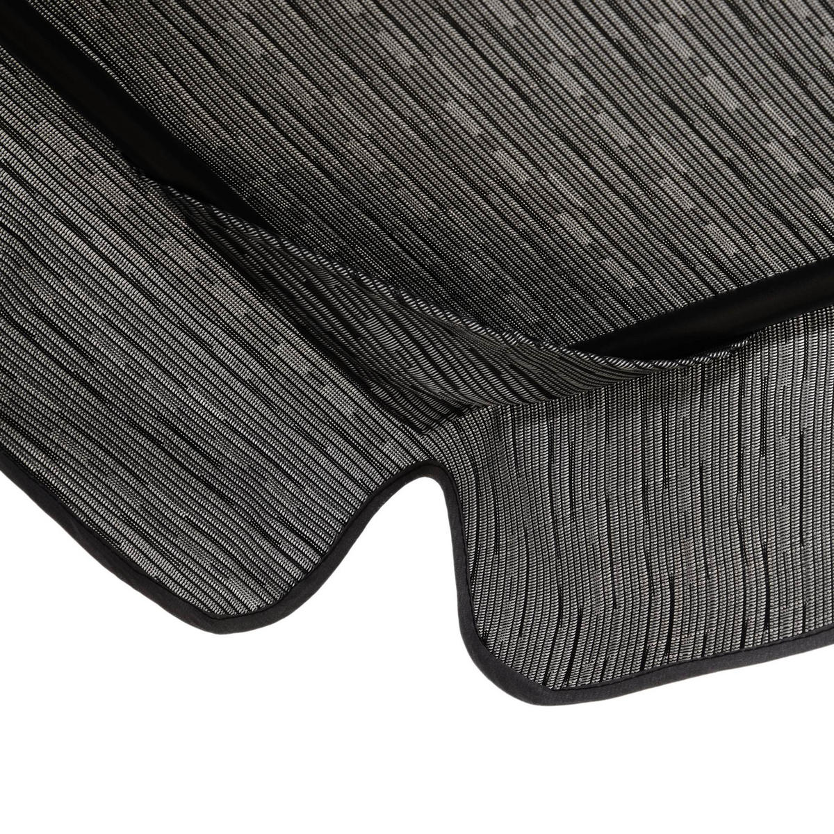 HOLLYWOODSCHAUKEL DE-06985 3-Sitzer, verstellbares Sonnendach, inkl. Kissen Grau - Schwarz, Textil/Metall (200/170/120cm) - ComfortXL