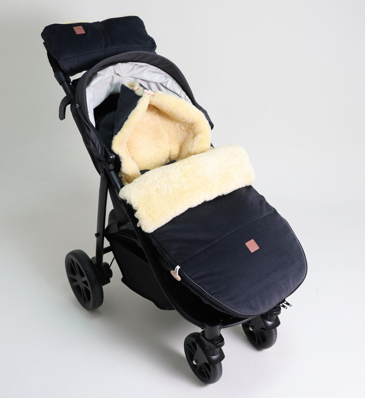LAMMFELL-FUSSSACK Filius Cord, dark grey - Dunkelgrau, Fell (46/6/100cm) - Kaiserbaby