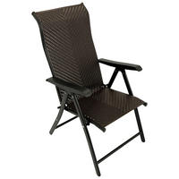 KLAPPSESSEL Washington - 2er-Set Hochlehner Ausführung 7-fach verstellbar, Gestell Stahl grau, Polyrattan braun - Braun, Metall (58/111/71cm) - TPFGarden