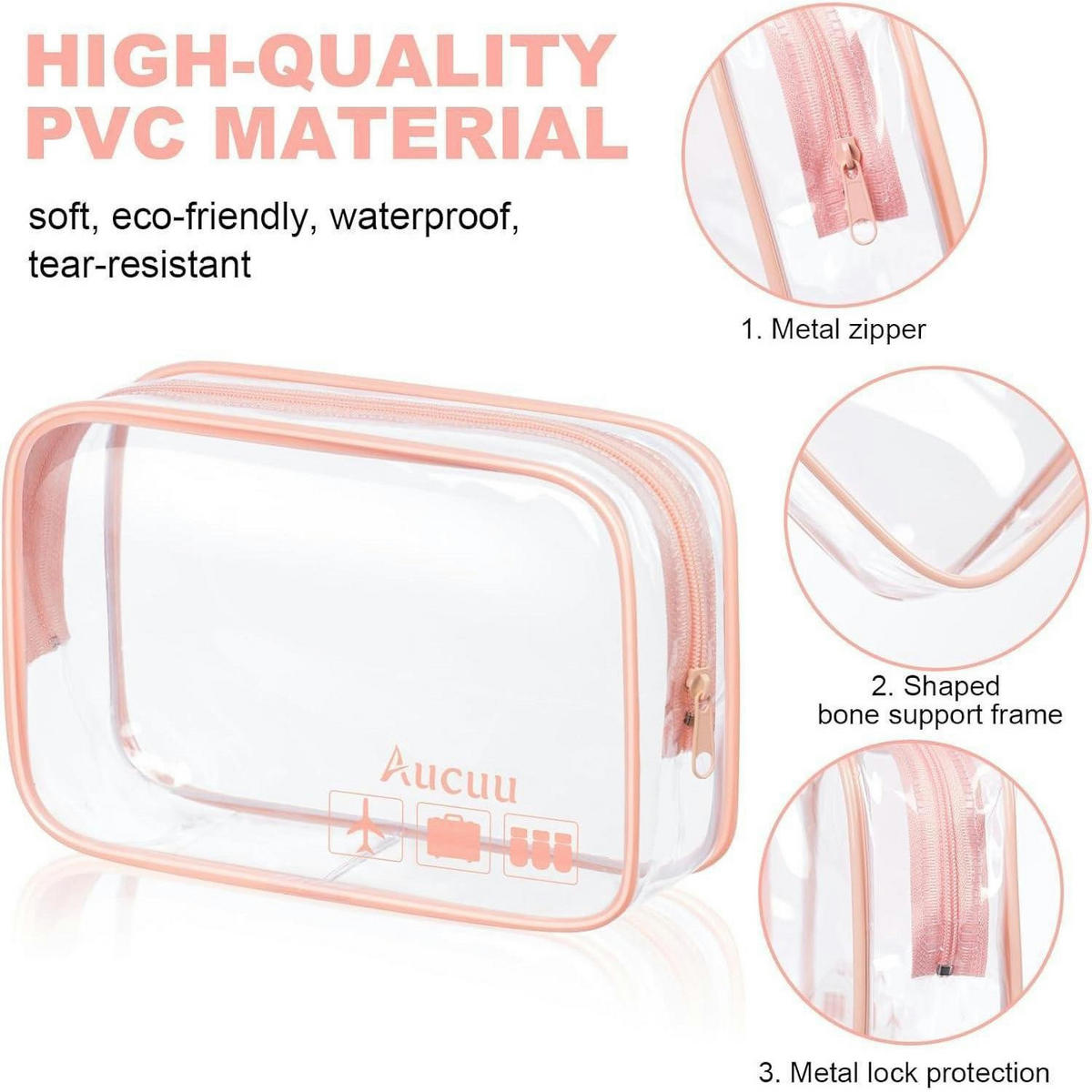 KULTURTASCHE 2-teiliges Set Transparent - Transparent, Kunststoff (18/2/26cm)