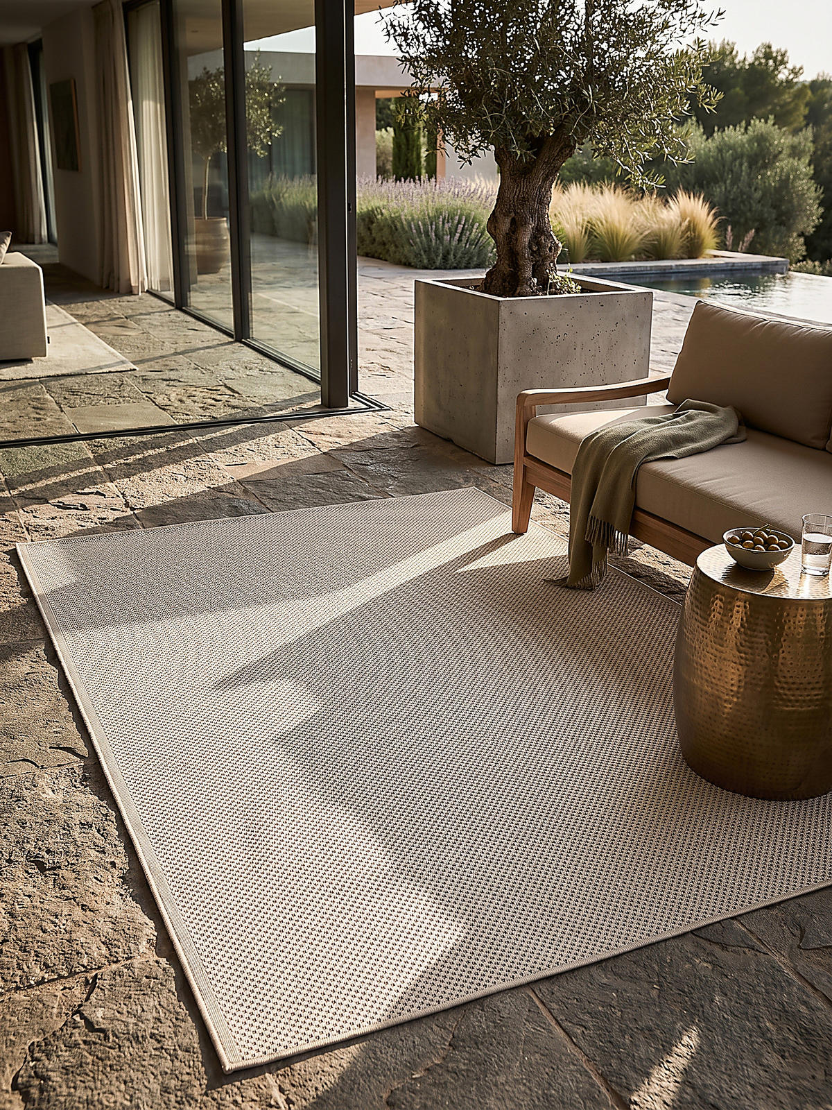 FLACHWEBTEPPICH Uni BORNO Polypropylen Creme 200 x 280 cm - Beige, Textil (200/280cm) - KADIMA DESIGN