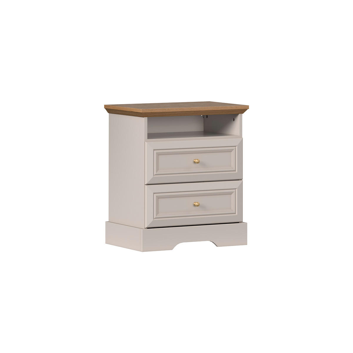 NACHTTISCH Dulci Kaschmir und Holz - Beige, Holzwerkstoff (54.7/63.5/39.7cm) - Petits-meubles