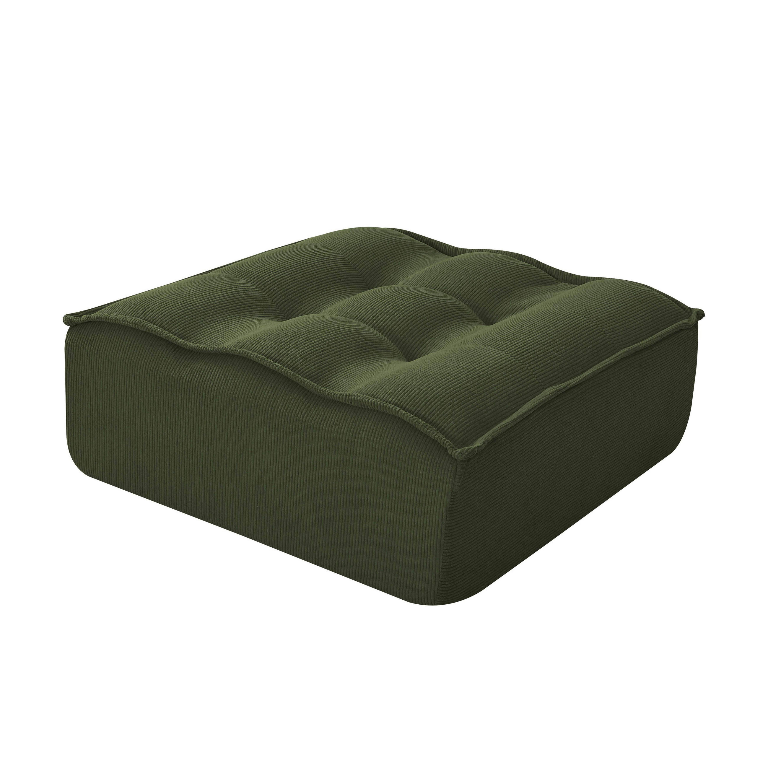 SITZPUFF, Grün - Grün, Textil (80/32/75cm) - Oviala