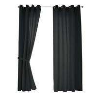 VORHANG 2ER SET BERLIN HxB 245x140cm Schwarz - Schwarz, Textil (140/245/245cm) - Gardinenbox