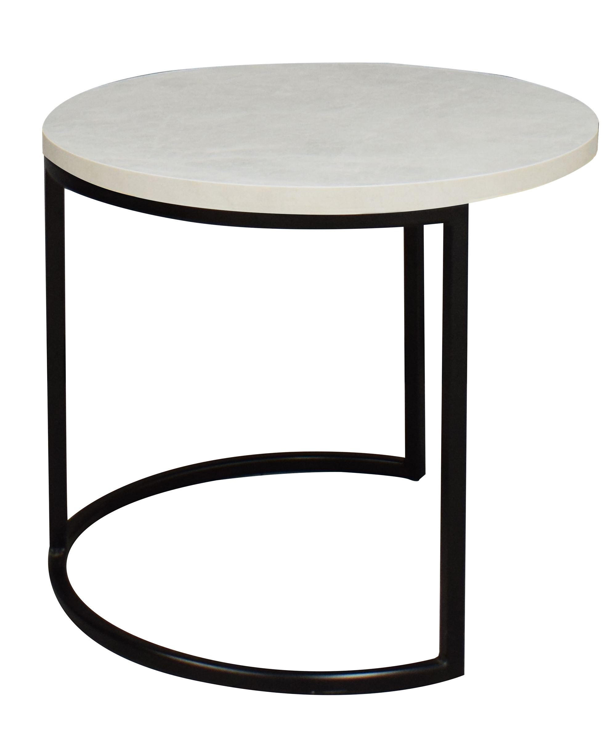 COUCHTISCH Rund Elesa 2 60x51x60 Holzwerkstoff Schwarz/Keramik weiß - Schwarz/Weiß, Holzwerkstoff (60/60/51cm) - 58aufmkessel