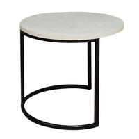 COUCHTISCH Rund Elesa 2 60x51x60 Holzwerkstoff Schwarz/Keramik weiß - Schwarz/Weiß, Holzwerkstoff (60/60/51cm) - 58aufmkessel