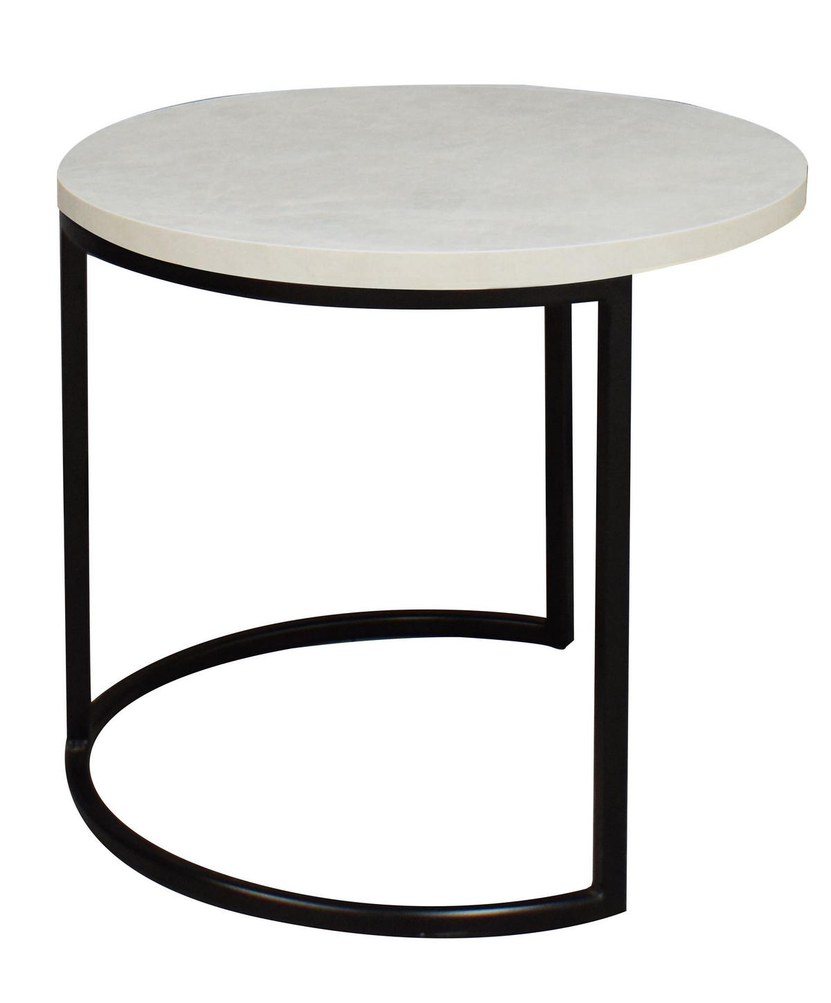 COUCHTISCH Rund Elesa 2 60x51x60 Holzwerkstoff Schwarz/Keramik weiß - Schwarz/Weiß, Holzwerkstoff (60/60/51cm) - 58aufmkessel