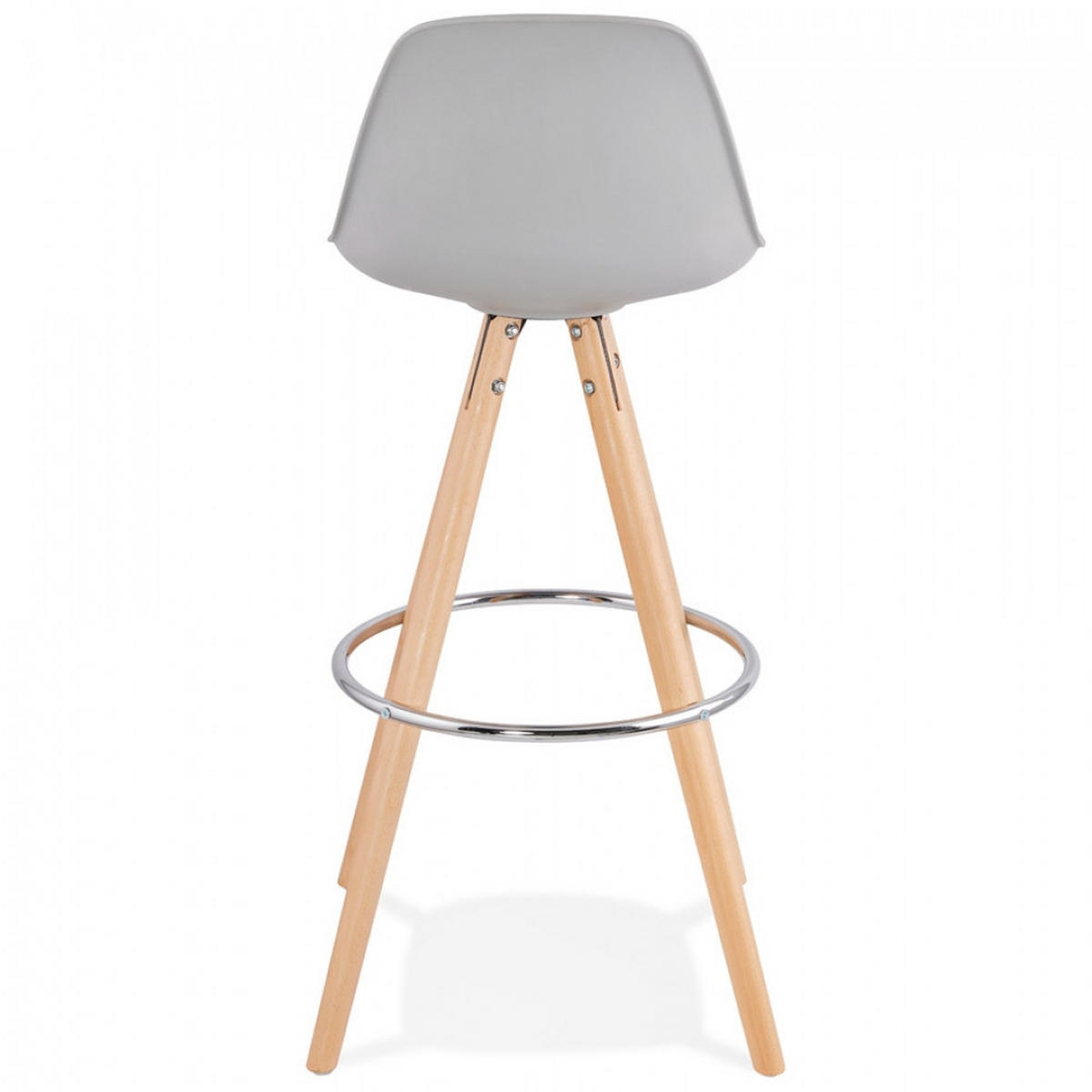 BARHOCKER grau 42x95x43cm - Buchefarben/Grau, Holz/Kunststoff (42/95/43cm) - AlterEgo