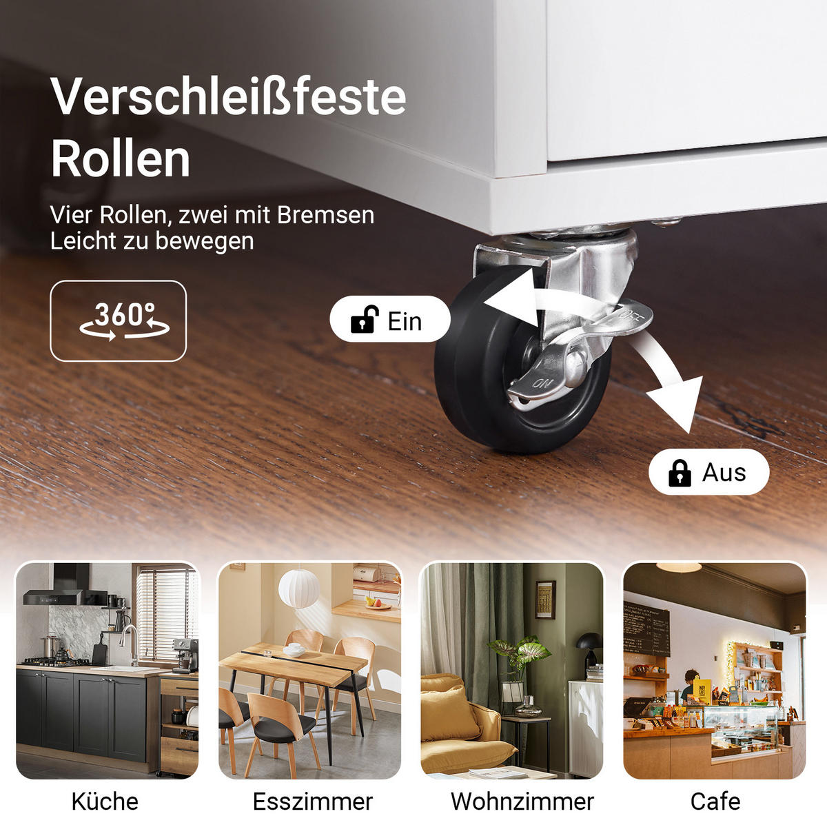 KÜCHENWAGEN Weiß - Weiß/Naturfarben, Holz/Holzwerkstoff (72/84/40cm) - SoBuy