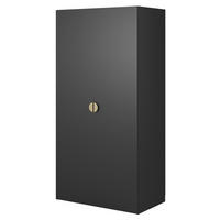 KLEIDERSCHRANK Moonir Schwarz 100 cm - Goldfarben/Schwarz, Holzwerkstoff/Metall (100/200.5/57cm) - Selsey