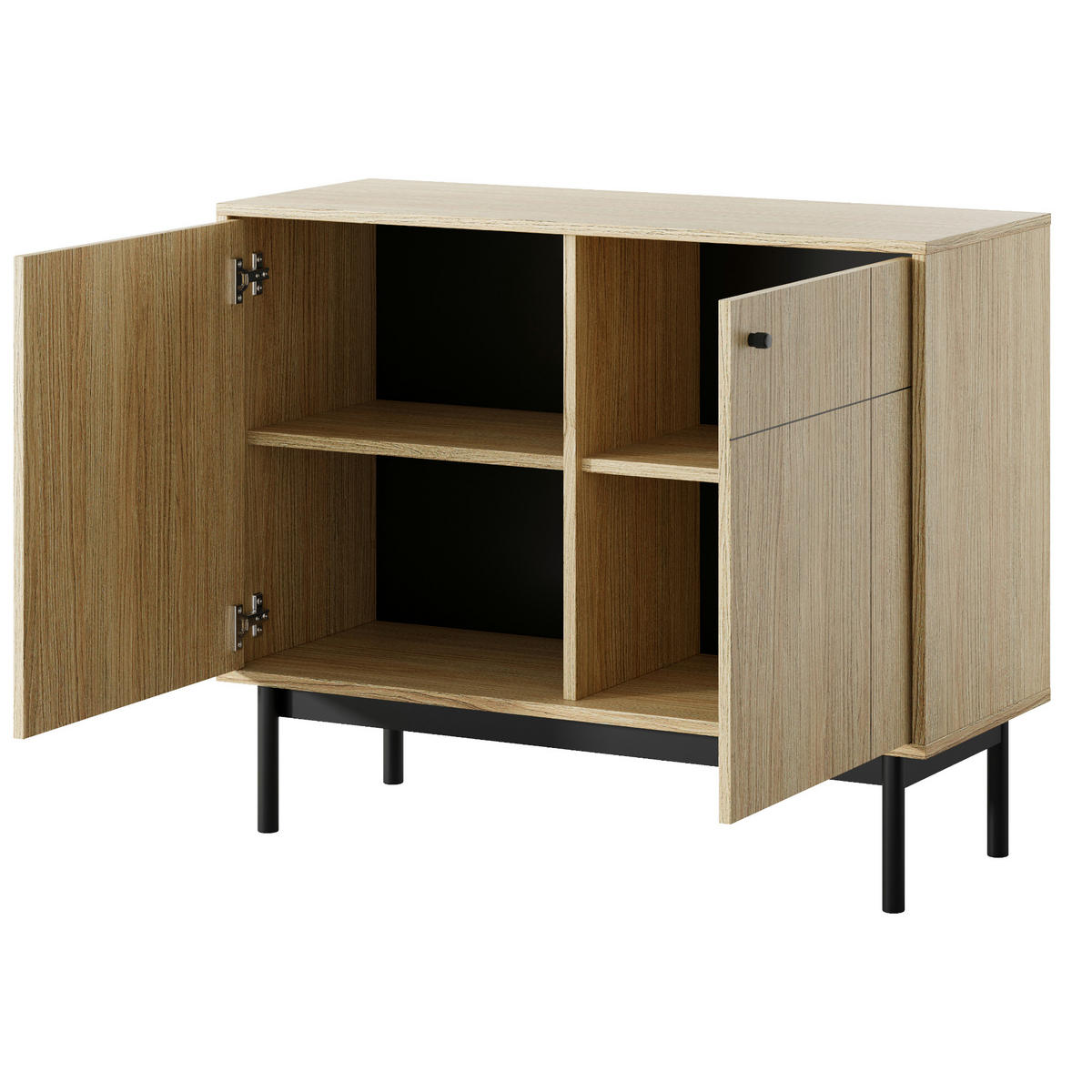 SIDEBOARD DIEPPE KOM1-2D Fräste Fronten, Eiche - Eichefarben, Holz/Holzwerkstoff (104/83/39cm) - Komodee