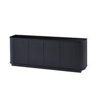 SIDEBOARD 162,5/38/61 cm in Schwarz mit Wellenfront und 4 Türen - Schwarz, Metall (162/61/38cm) - Flora Grace