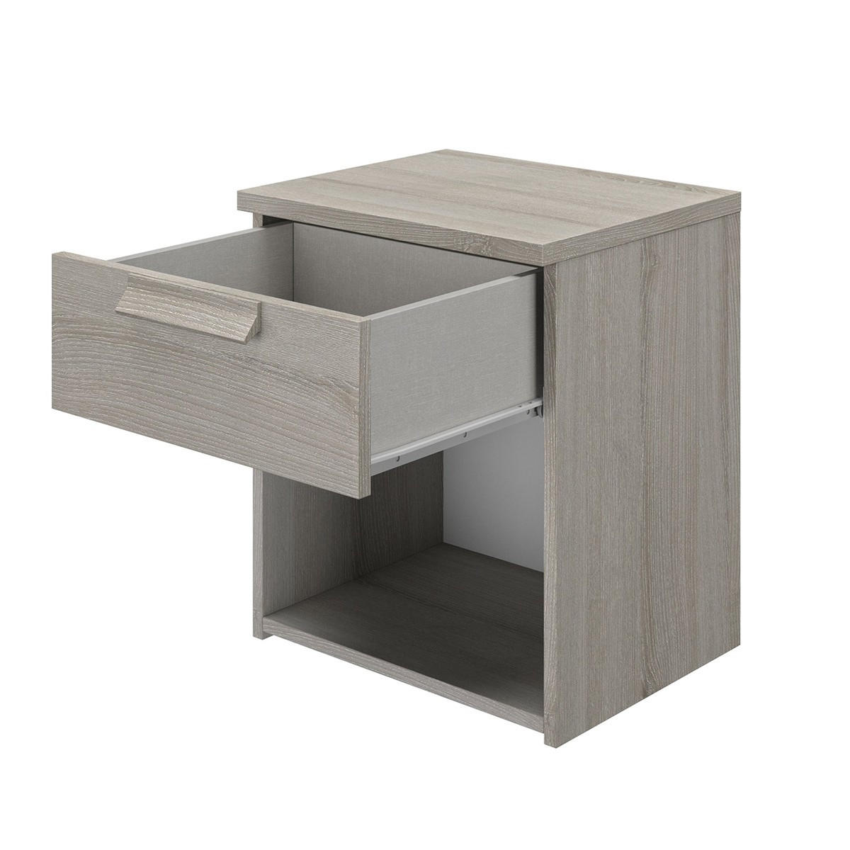 NACHTTISCH 1 Schublade Cyrus - Französische Herstellung - 43/36/50 cm - Grau, Holzwerkstoff (36/50/43cm) - Calicosy