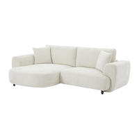 ECKSOFA - Ecke links - Strukturstoff - Beige - RULAMA - Beige, Textil (250/154cm) - Vente-Unique