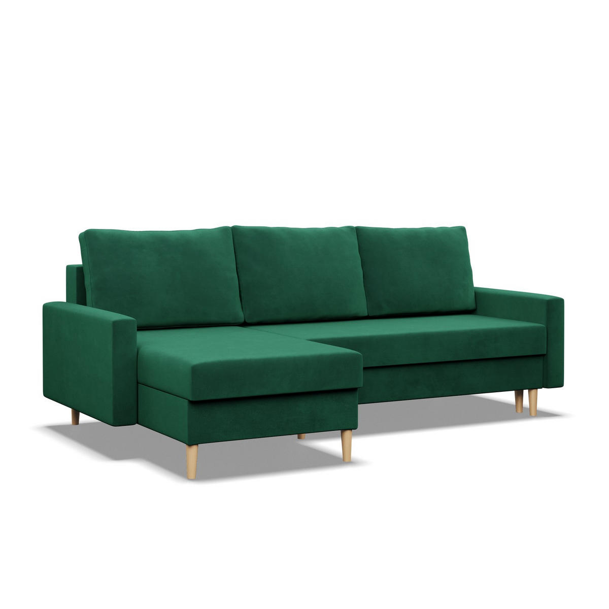 ECKSOFA MIT SCHLAFFUNKTION BLANK, Grün - Grün, Textil (223/140cm) - Mebligo