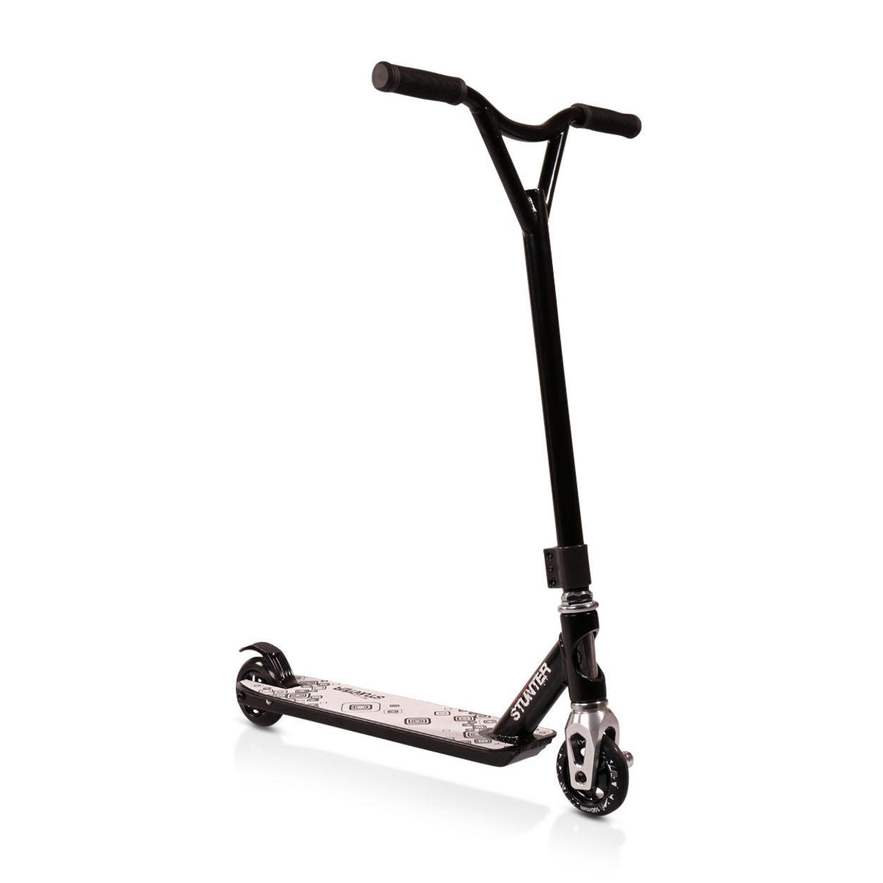 KINDERROLLER Stunter schwarz Aluminium PU Räder ABEC-9 Lenker 360° drehbar Bremse - Schwarz, Metall (68/47/85cm)