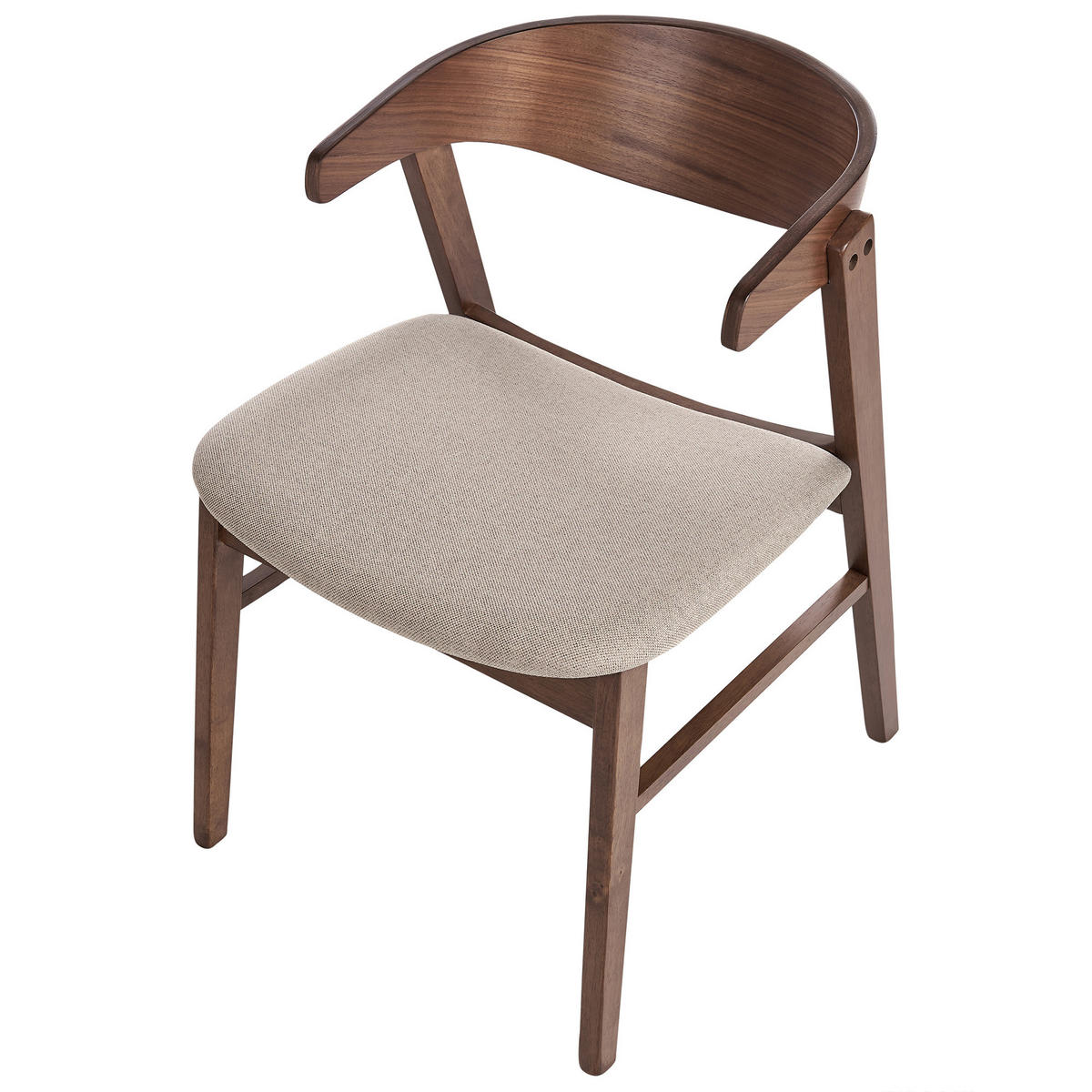 ESSZIMMERSTUHL 2er-Set Dunkelbraun Lilly - Beige/Dunkelbraun, Textil (49/73/59cm) - Beliani