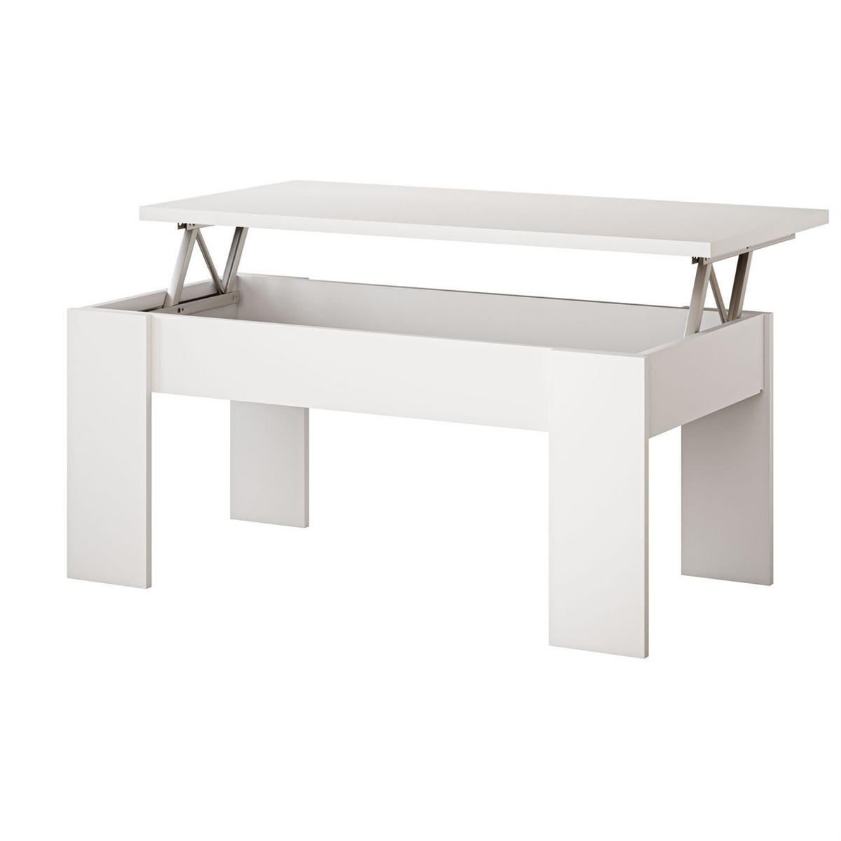 COUCHTISCH APERTO, Weiß / Weiß - Weiß, Holzwerkstoff (100/45/50cm) - Lookway
