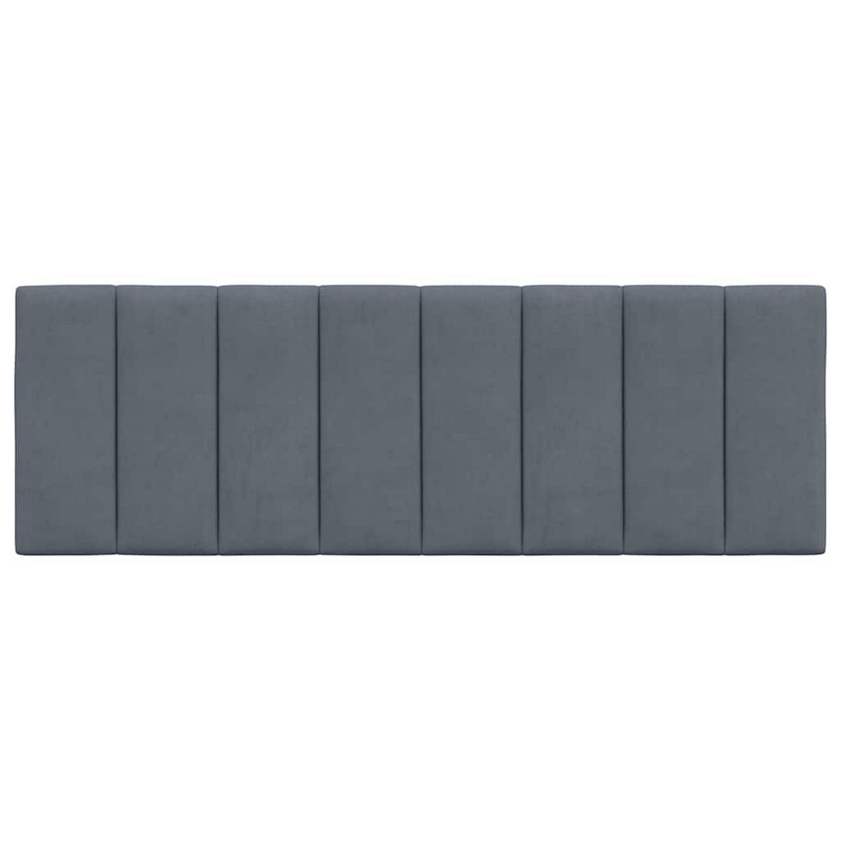 KOPFTEIL-KISSEN Dunkelgrau 140 Cm Samt - Dunkelgrau, Naturmaterialen - vidaXL