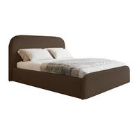 DOPPELBETT 160x200 Wendra Slim mit Lattenrost, Bettkasten, Boucle, Braun - Braun, Holz/Textil (160/200cm) - Emporius