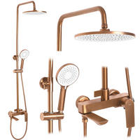 DUSCHGARNITUR Rea Avalon Copper Brush - Kupferfarben, Metall (24/130/50cm) - REA