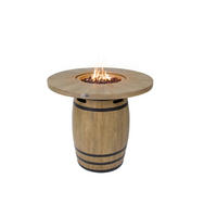 FEUERSTELLE Tuscany in Holzfass-Optik aus Faserbeton - Zwetschgeholzfarben, Stein (130/119/130cm) - Elementi