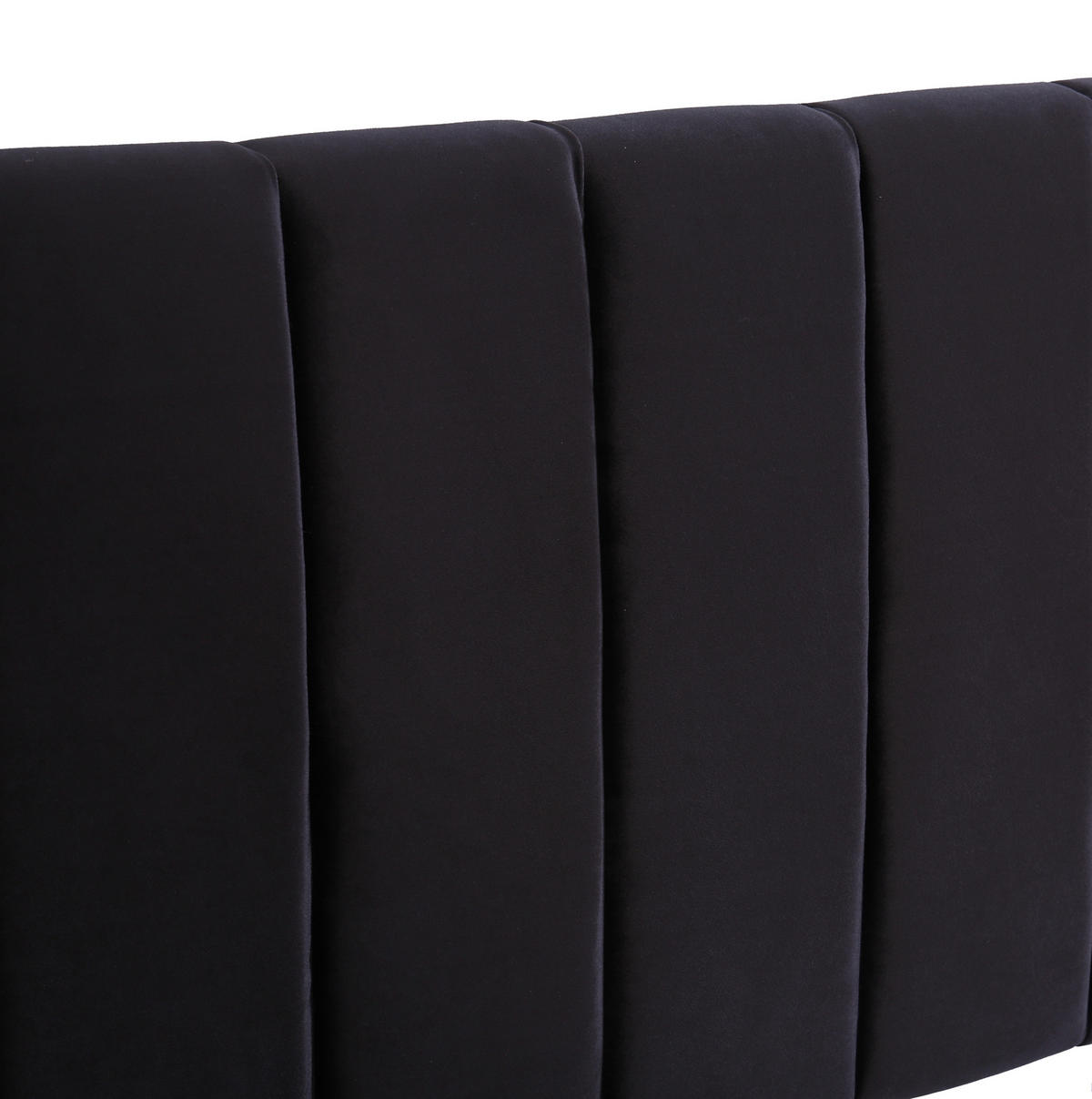 POLSTERBETT aus Samt 140x200 cm Schwarz mit Lattenrost, hohem Kopfteil und 2 Schubladen - Schwarz, Textil (140/200cm) - IVMEU