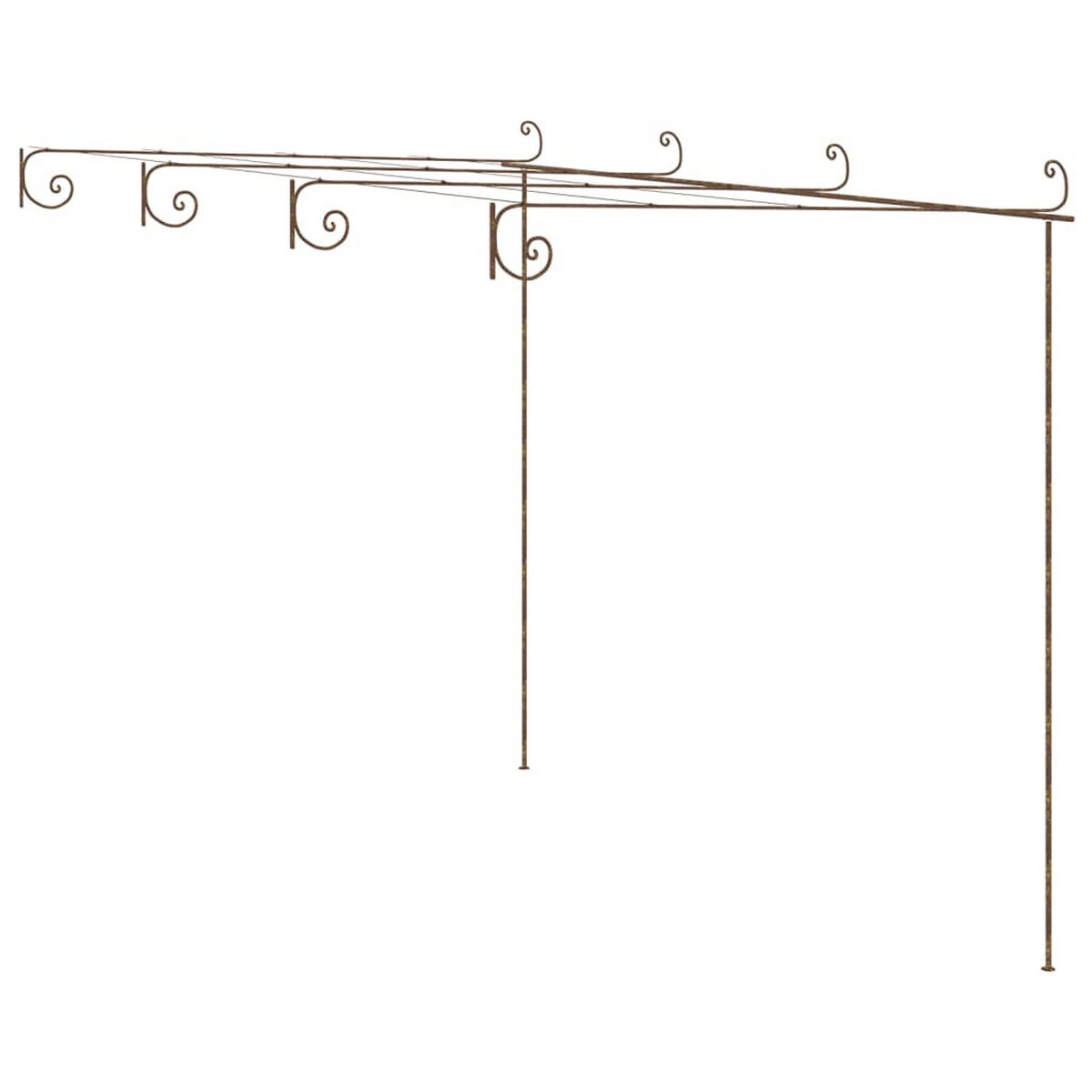 PERGOLA aus Eisen RITTO | 4x3x2,5m BxTxH, Antik-Braun | Rankhilfe Pergola - Braun, Metall (400/250/300cm) - DELUKE