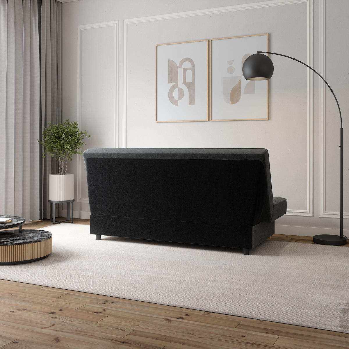 SCHLAFSOFA BELFI - Dunkelgrau (Twist 20) - Dunkelgrau, Holzwerkstoff (192/95/92cm) - Möblo