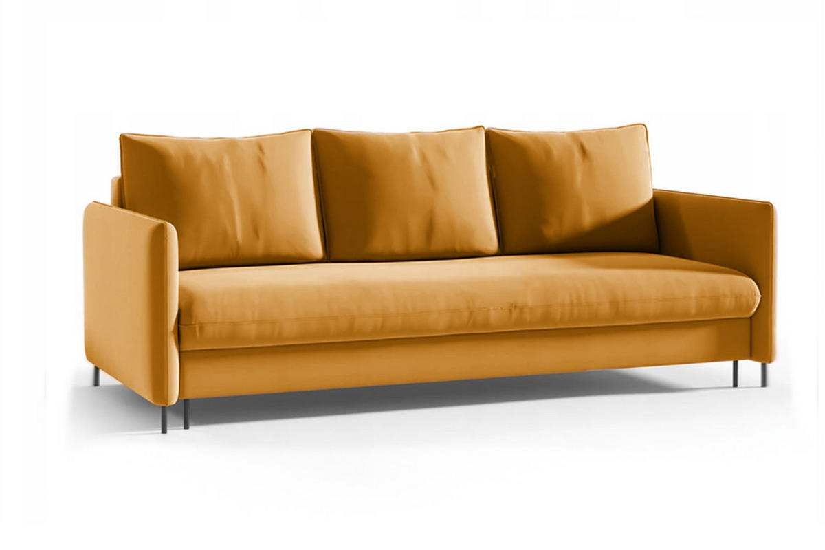 SCHLAFSOFA Belis in Gelb - Gelb, Holzwerkstoff/Textil (216/95/100cm) - Bettso