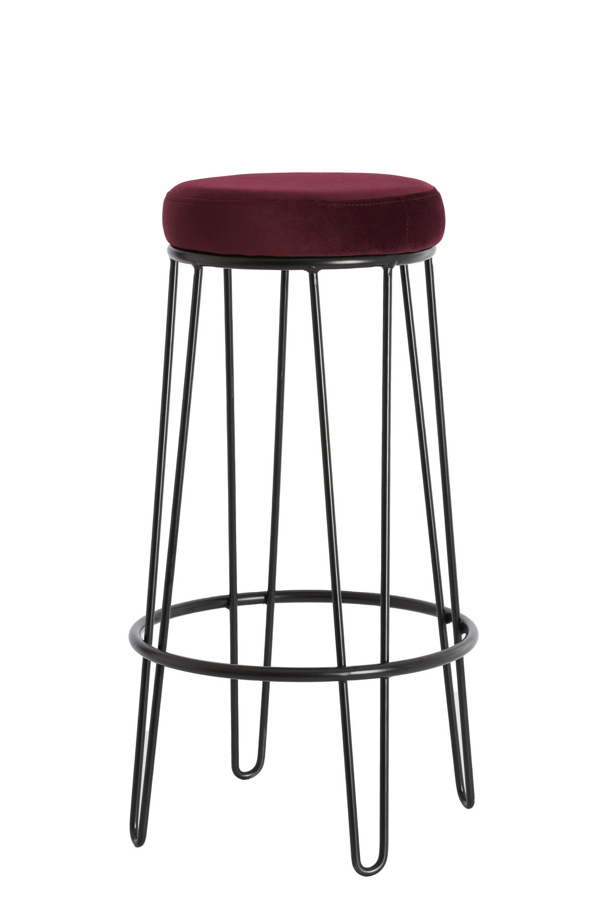 BARHOCKER Alice Rot 41/41/73 cm - Rot, Textil (41/73/41cm) - Light & Living