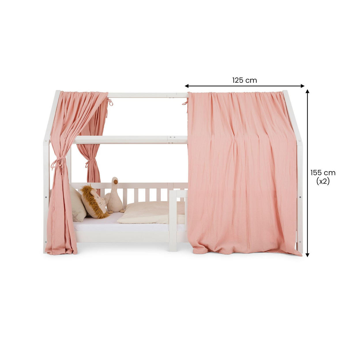 HAUSBETT-HIMMEL NENA rosa - Rosa, Textil - IDIMEX