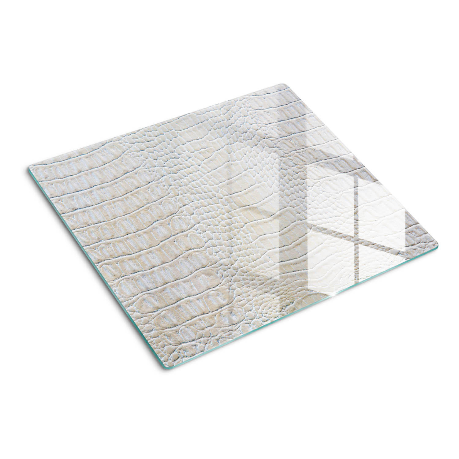 GLASPLATTE 60x52 cm Krokodilhaut - Beige, Glas (60/0.4/52cm) - TULUP